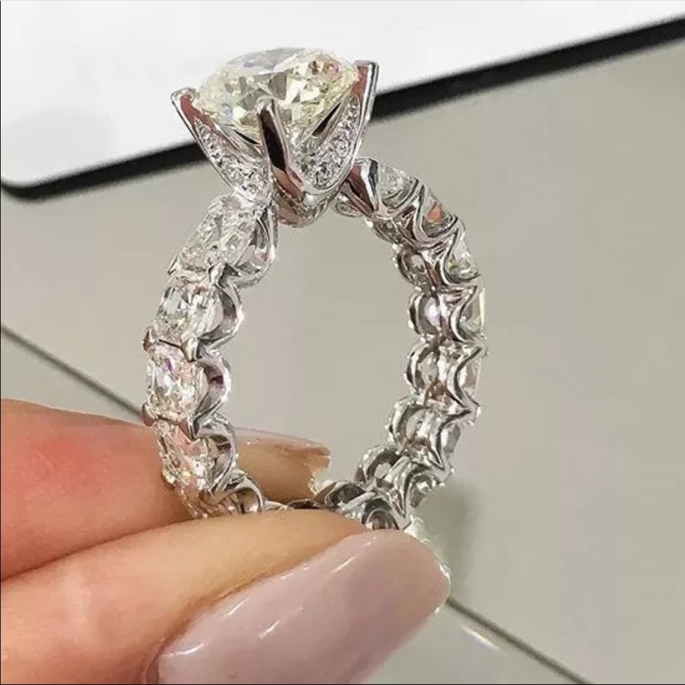 CZ 925 women’s bridal engagement set rings - Picture 5 of 5
